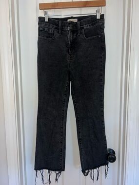 Madewell Black Cami Demi-Boot Frayed-Hem Boyfriend Jeans